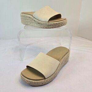 ABEO Solstice Slide Platform Sandals, Slip On/Espadrilles Orthotic Sz: 7.5 Cream